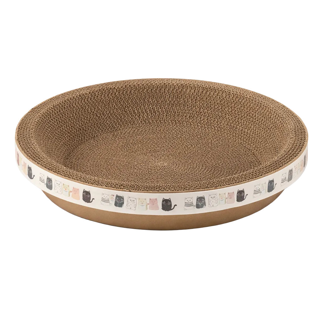Round corrugated cardboard scratching post