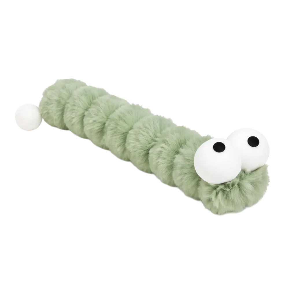 Chenille à mâcher en peluche (Vert)